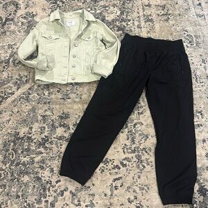 OLD NAVY GIRLS SIZE XL 14-16 JEAN JACKET AND JOGGERS